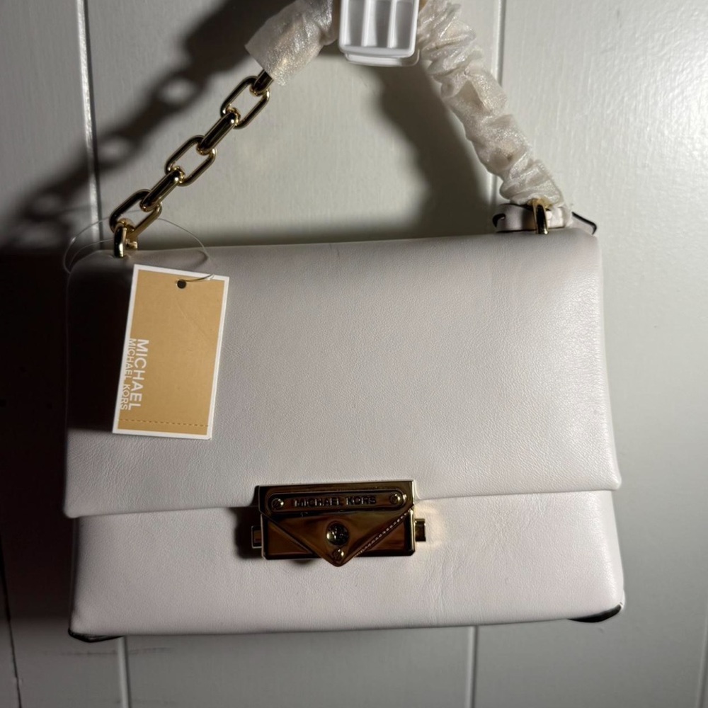 Michael Kors Cream Tote with Gold Hardware
